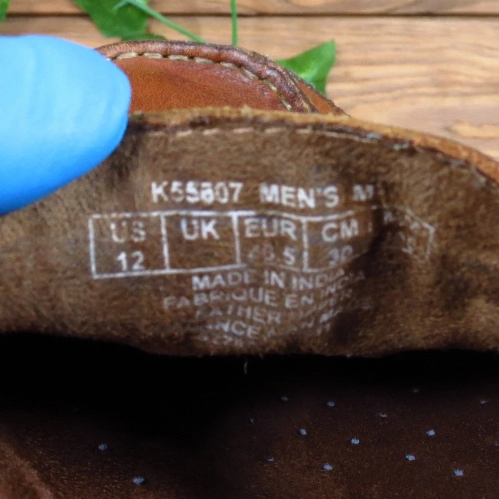 Rockport K55807 Mens Loafer Size 12 Driving Shoe Tan Leather Slip On Moc Toe